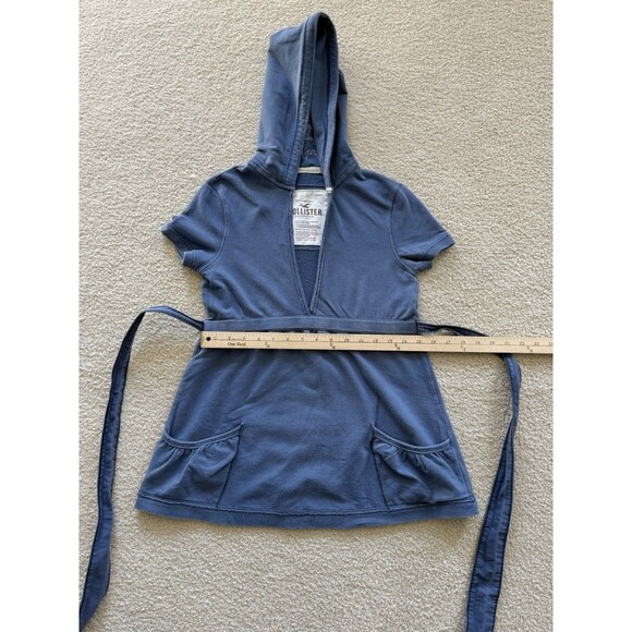 VNTG Hollister Y2K Girls Sz M Baby Doll Fitted Hoodie Pullover V-Neck Sweatshirt - Picture 11 of 16